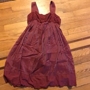 Shimmery babydoll dress with eyelet trimming